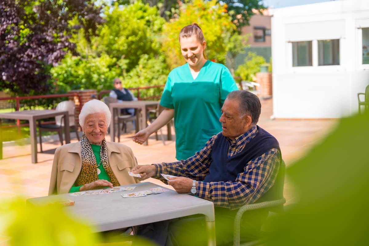 A CNA enjoys spending time with residents outside